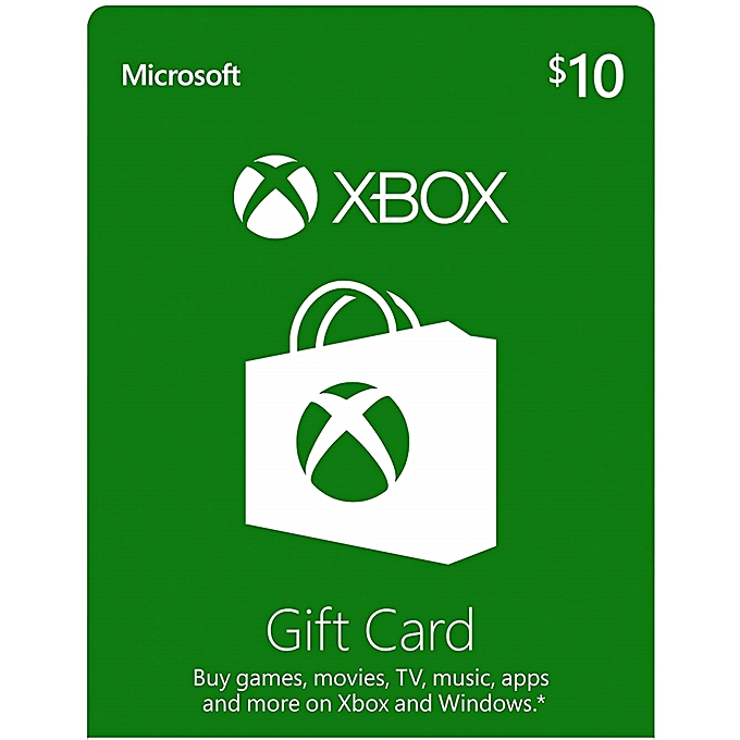 microsoft xbox $10 gift card