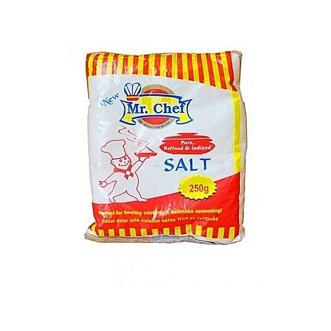 mr chef pure, refined and iodized salt - 250g