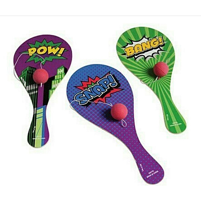 generic 12pc superhero paddle ball