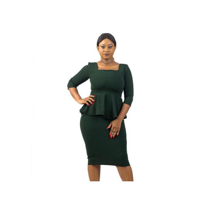 clothier-jenny peplum top and pencil skirt bundle-green-1