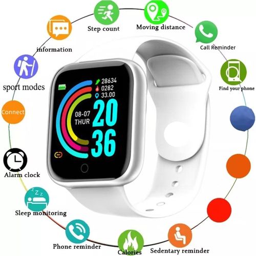 Multifunctional Smart Watch Sport Wristband Running Fitness Monitor Track Heart Rate Message Remind Men Smartwatch Woman Clock Bluetooth Connected Phone Music Fitness Sports Bracelet