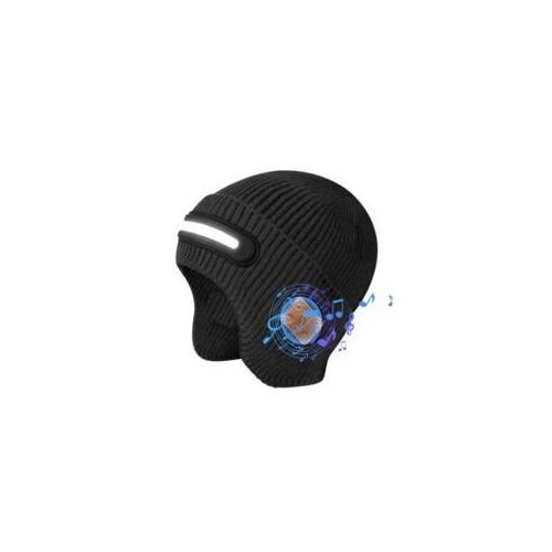2-in-1 Wireless Bluetooth Music Head Warmer with LED Headlight – Rechargeable Winter Knit Hat with Built-In Speakers & Hands-Free Torch