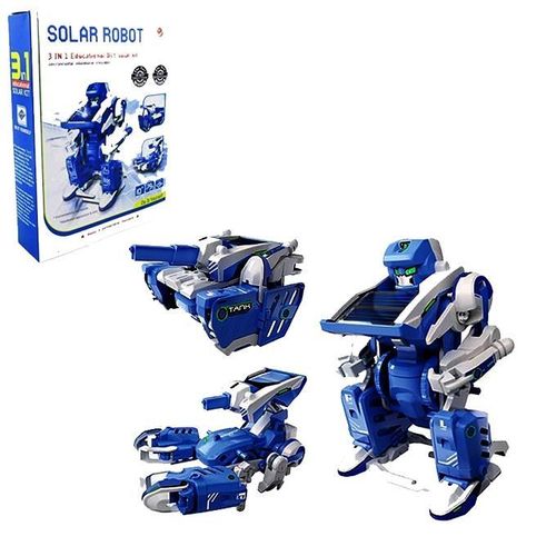 3 in 1 Solar Robot Kit Enhance Imagination Plastic DIY Assembly Ages 10+