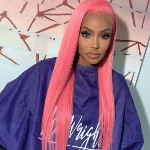 Bone Straight Looks pink Frontal