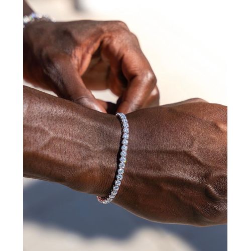 Light luxury fashionable ice tennis bracelet ice for men shiny cubic synthetic zirconia Cuban jewelry set