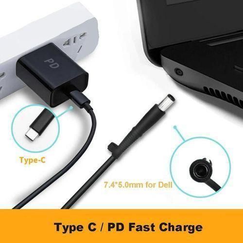 USB C To DELL Laptop Charging Cable, 20V 5A 100W PD Fast Charging USB C To DELL Plug Adapter 7.4