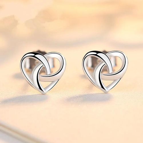 New Minimalist Tiny Metal Hollow Heart Stud Earrings for Women Mini Cute Earrings Accessories Jewelry Gift