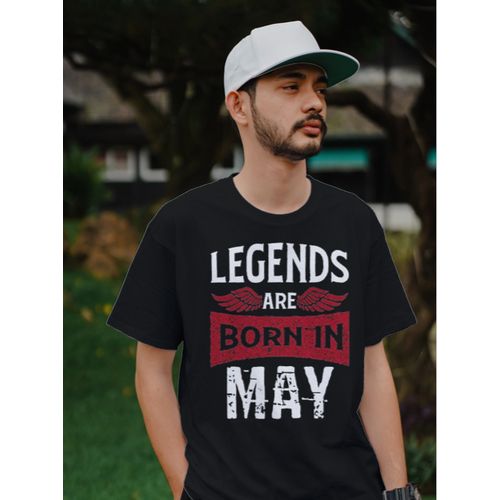 Legends Are Born In May Birthday T-shirt- Black