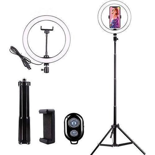 Large 30CM Selfie Ring Light With Tripod Stand & Cell Phone Holder For Live Stream/Makeup, Led Camera Ringlight For YouTube Video/Photography Compatible With IPhone Android Phones (Upgraded)