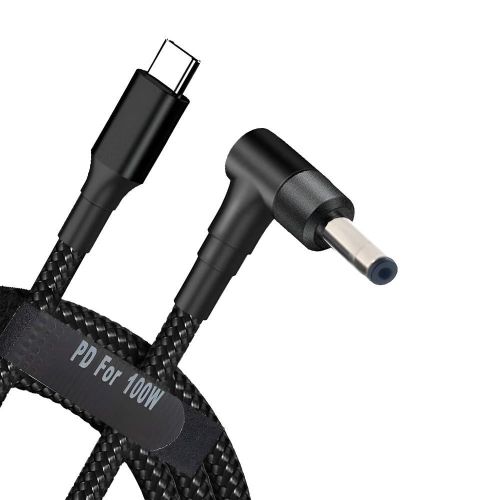 100W PD Power USB C to Slim Laptop Charging Cable Adapter (4.0 x 1.7mm)