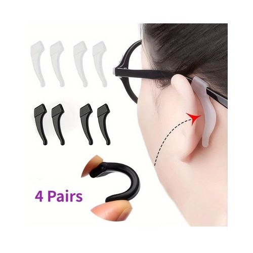 8PCS Silicone Eyeglass Ear Grips – Anti-Slip Hooks for Sports & Reading Glasses