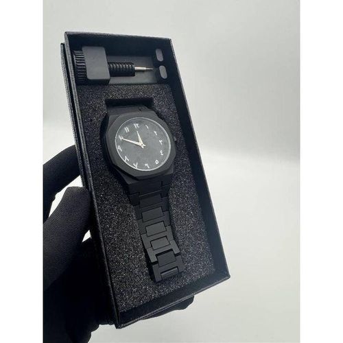 Valenzo Arabic Dial Designer BLACK Wrist Quartz Watch for Men Vintage Men's Watch