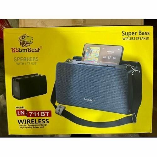 LN-711BT SUPER BASS Wireless Speaker - Deep Bass, Featuring a Built-In Dual Speaker Design, High-Quality Sound, IPX4, TWS Pairing, FM Radio, Supports TF Card And USB Drive.