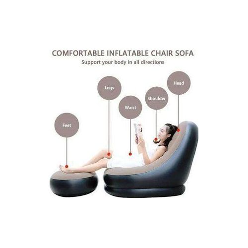 Inflatable Sofa Lazy Couch Bag Chair With Footstool