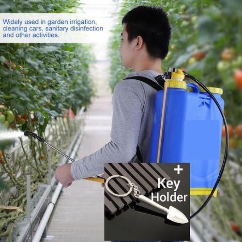 Super Strong DIY 16 Litres Knapsack Manual Chemical Sprinkler Fumigation Agriculture Gardening Farming Implement Tool Insecticide Pesticide Herbicide Fertilizer Sprayer Machine +Key Holder