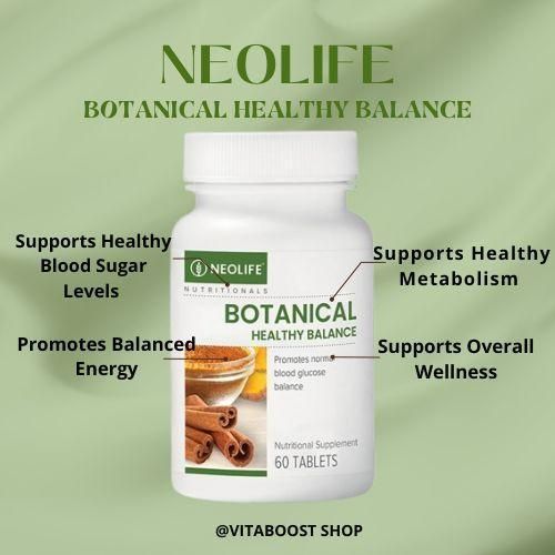 NEOLIFE GNLD NATURAL Botanical Healthy Balance : Natural Blood Sugar & Glucose Support - 60 Tablets Natural Blood Sugar & Wellness Support