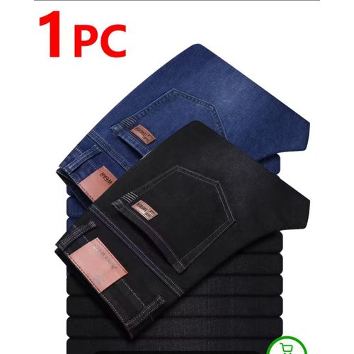 2in1 Luxury Non Fade Jean For Men Blue And Black