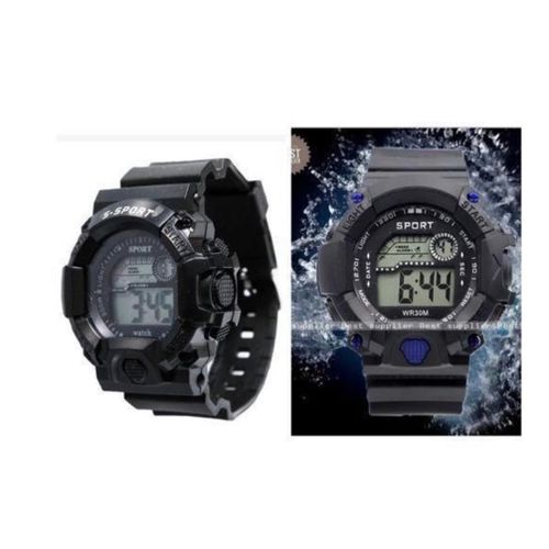 2 IN 1 COMBO UNISEX LED DIGITAL WRIST WATCH WATER PROOF WATCH FOR KIDS, BOYS & GIRLS AND CHILDREN G BLACK