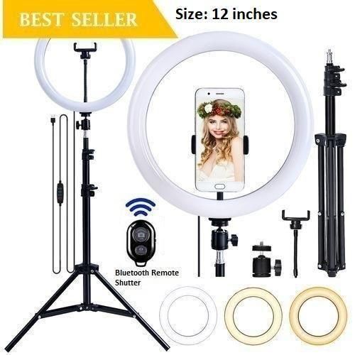 12 Inches Automatic Led Ringlight With Stand And Phone/camera Holder