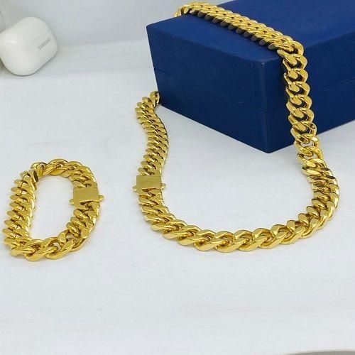 Steel Chain / Bracelet For Men- Gold(NON FADED)