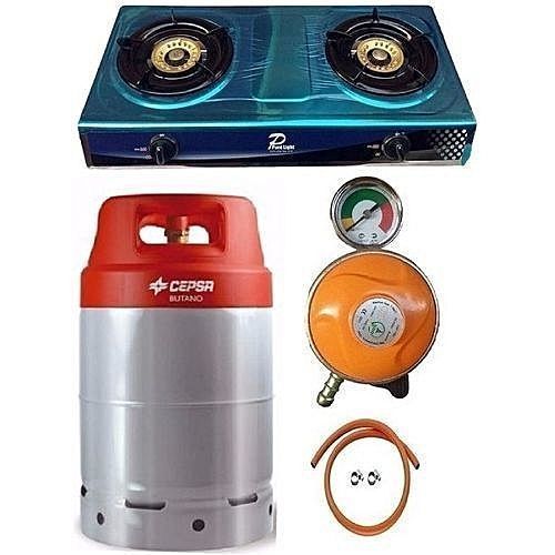 12.5 Gas Cylinder With 2 Burner Cooker, Regulator And Hose