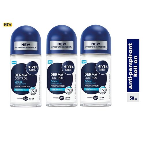 Derma Control Defend Anti-Perspirant Roll-on For Men, 72h – 50ml (Pack of 3)