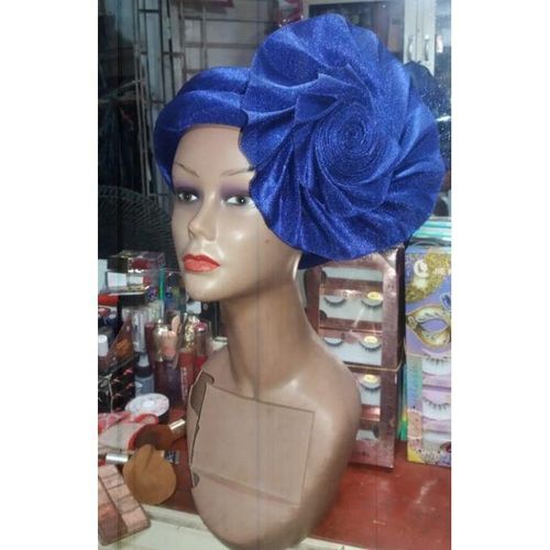 Asooke Fabric Headband Headwear Asooke Hairband Headpiece Women Blue