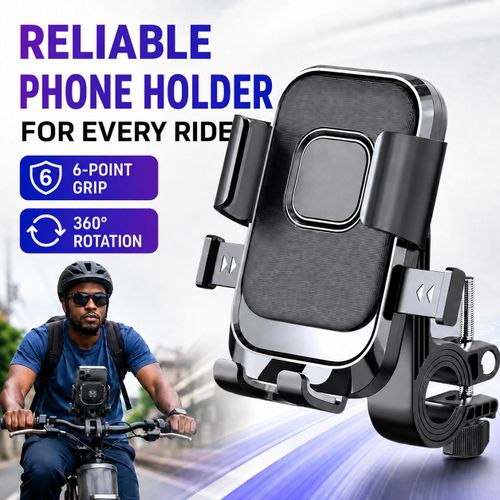 Universal Motorcycle Phone Holder – 360° Adjustable Bike Handlebar Mobile Phone Mount with Secure Grip