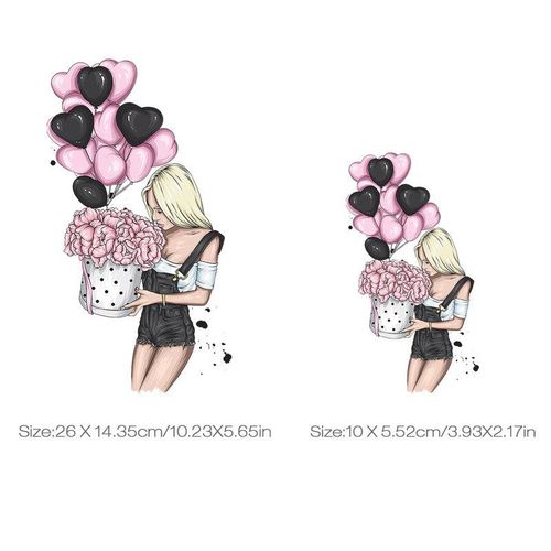 Girl -On Transfer Patches For Clothing Diy Washable Women T-Shirts Thermo Adhesive Patches Hoodie Sticker Applique