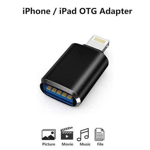 Otg Adapter For Iphone Support Reader All Usb Ports - Without Application - Black