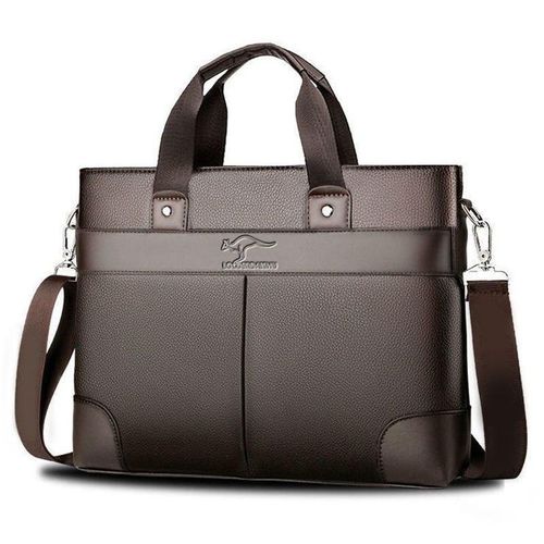 LOCOERDAISHU MEN LARGE CAPACITY FOREVER MORE LEATHER SHOUDER BAG BROWN