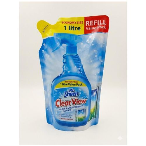Clear view glass & multi surface cleaner 1L refill pack
