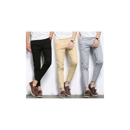 3 IN 1 QUALITY CHINO TROUSERS FOR MEN BLACK, BROWN, GREY
