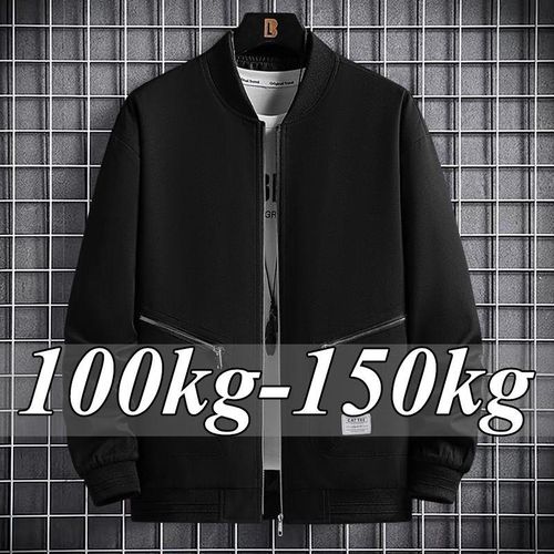 Plus Size Men’s Jacket 3XL 4XL Bomber Jacket Fashion Zip Coat Man Spring Autumn Outerwear Oversized Male Clothing 80KG-150KG
