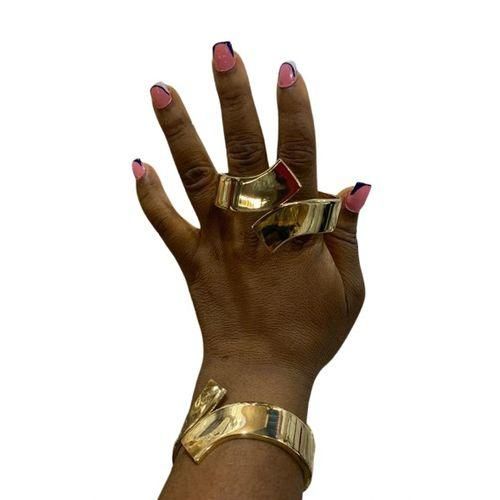 LUXURY NON TANISH BOLD BENT BANGLES GOLD PLATED 1Pc