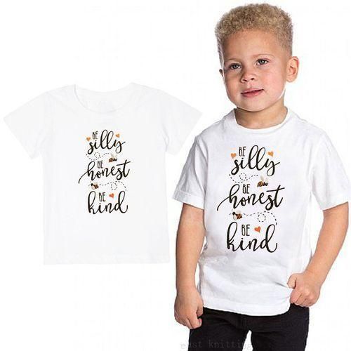 Kids Round Necklace Printed Tshirt White