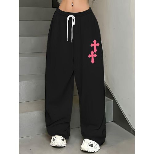 Unisex Oversized Baggy Jogger Pants with Cross Print