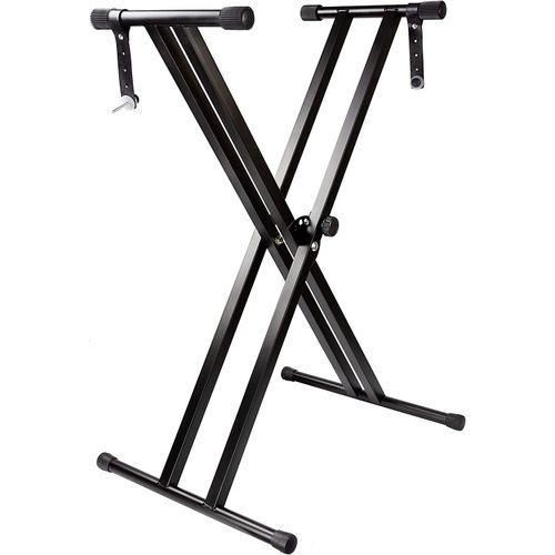 Heavy Duty Double X Adjustable Keyboard Stand With Locking Straps