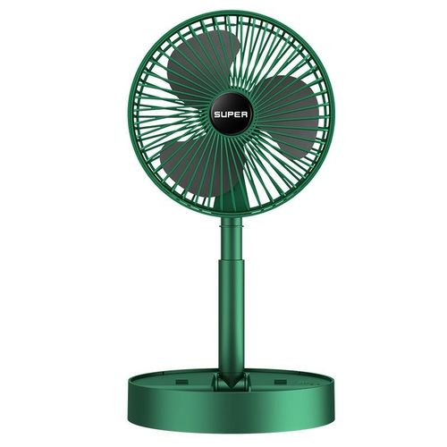 Foldable Rechargeable Fan, 2000mAh Portable Wireless Standing Fan, 180° Rotation, 3 Speeds, 6-8H Long Battery Life, USB Charging, Phone Holder, Desktop/Outdoor Camping Fan - Green