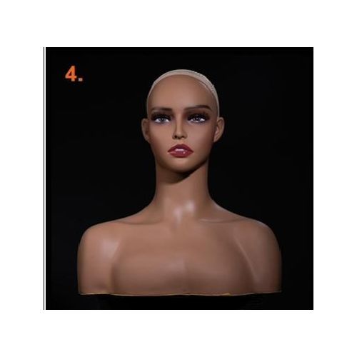 Female mannequin head with a shoulder bust