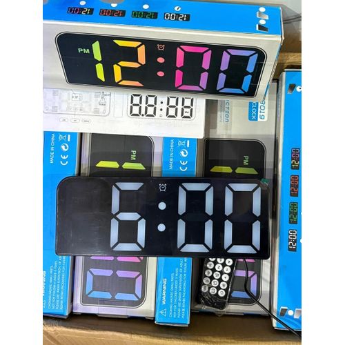 Digital Wall Clock RGB Color Display Alarm Clock with Remote Control, for living rooms, offices, gyms