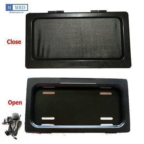 2 Pieces Remote Control Sliding Retractable License Plate Number Cover