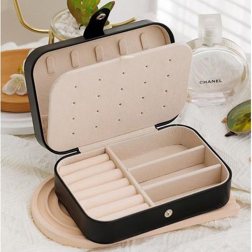 Women's Double-Layer Jewelry Box Black