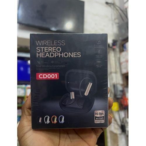 CD001 High Resolution Audio Open Ear Earbuds ANC Active Noise Cancelling Headphones Sports and gaming Wireless Stereo Headphone ( Black