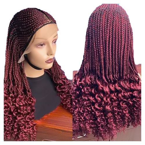 All Back Ghana Weaving With Strall Curly Tips Fronter Wig