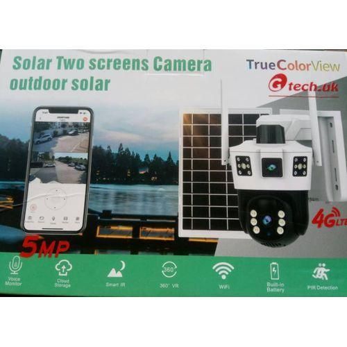V380 Solar powered 4G PTZ Dual lens v380 pro Camera Wireless Outdoor PTZ Security Camera with Night Vision, Motion Detection, SIM Card & V380 Pro App