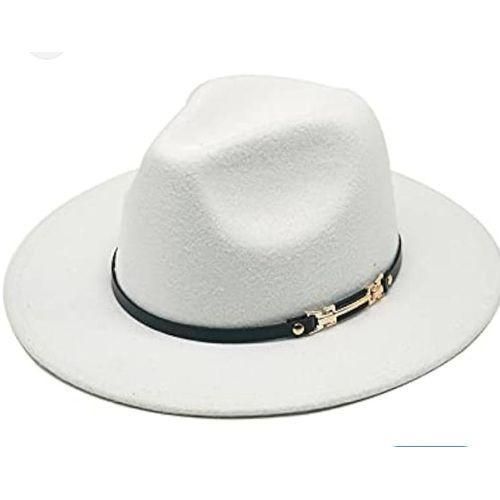 New Quality Unisex Wide Brim White Fedora Hat For Men Cowboy, Panama Hat