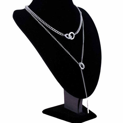 Double Pendant Female Necklace Jewelry Set