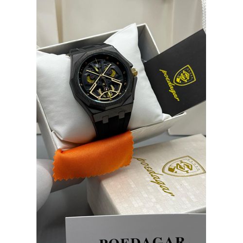 Super Rugged Premium Black Is Beautiful Mens Rubber Strap Wristwatch