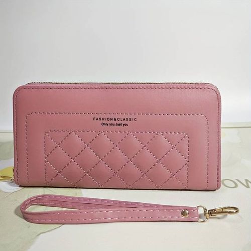 Portable Ladies Clutch Long Zipper Wallet - Women Purse